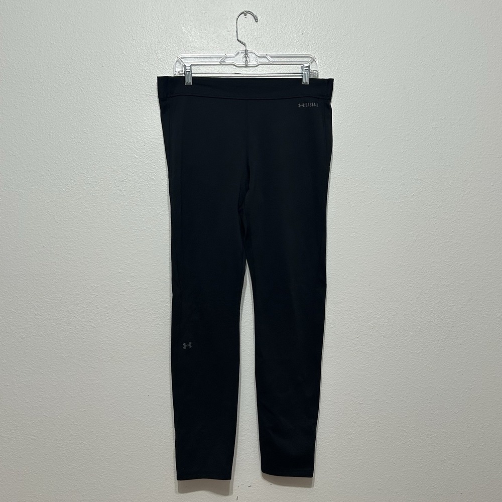 Under Armour Coldgear Base 4.0 Black Thermal Pants Stretch Waist Fitted Womens L